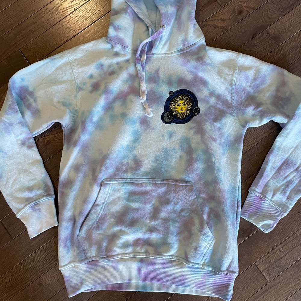 Tie dye sun moon celestial hoodie